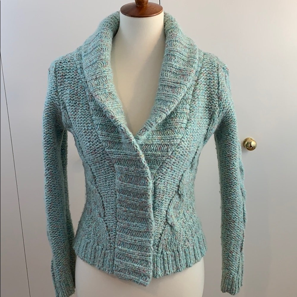 One Girl Who S wool blend cardigan sweater knit